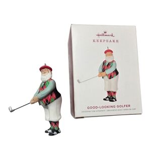 Hallmark Keepsake Golfer Ornament in Red, Green, and White